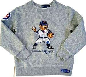 🔥RALPH LAUREN BOYS SIZE 8 CHICAGO CUBS BASEBALL BEAR SWEATSHIRT IN EUC ! - Picture 1 of 5