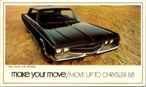 Postal Chrysler New Yorker 4 puertas techo rígido 1968 negro - Imagen 1 de 2