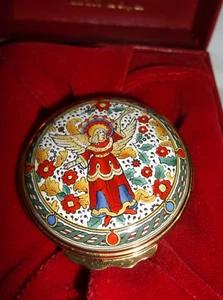 HALCYON DAYS TRINKET BOX;  Neiman Marcus Angel box  1994 in original boxw/paper - Picture 1 of 3