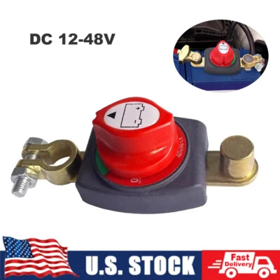 Heavy-Duty On/Off Top Post Battery Disconnect Switch, 275A 12-48V Power Cutoff  - Image 1 of 4