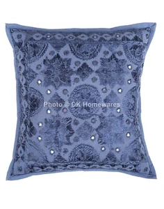 Funda de almohada étnica de algodón espejada 40x40 cm bordada india - Imagen 1 de 5
