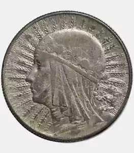 Silbermünze Polnisch Polen 1933 5 Zlotych - Königin Jadwiga, schöne dunkle Patina, vz - Bild 1 von 3