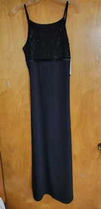 NWT~$50~BYER TOO Black Spaghetti Strap Sz LARGE Maxi Dress Glitter Formal Pencil - Picture 1 of 5