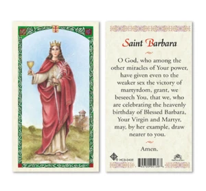 Prayer to Saint Barbara - Paperstock Holy Card HC9-040ENL - Picture 1 of 1