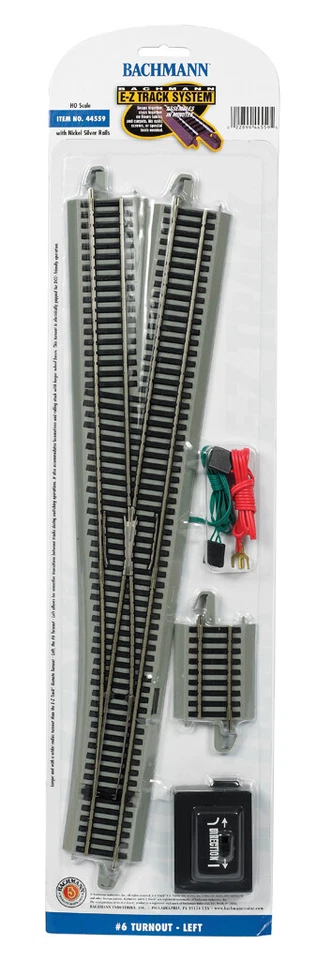 Bachmann E-Z Track ~ New 2025 ~ #6 Turnout Switch - Left Hand - HO Scale 44559 - Image 1 of 1