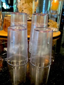 Lot de 6 verres en plastique vintage durables gobelets restaurant 10 oz transparent - Photo 1/4