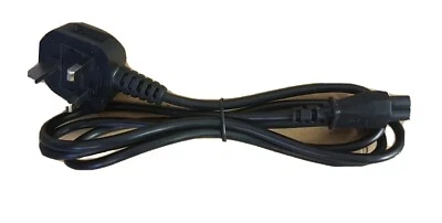 1.5m Clover Leaf Mains UK 3 Pin C5 Cloverleaf Power Lead TV Cable Laptop   - Image 1 of 4