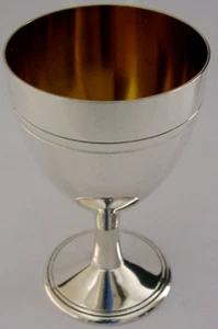 SUPERB LARGE SOLID STERLING SILVER CHALICE GOBLET 2000 MINT 155g BARWARE 240ml - Picture 1 of 7