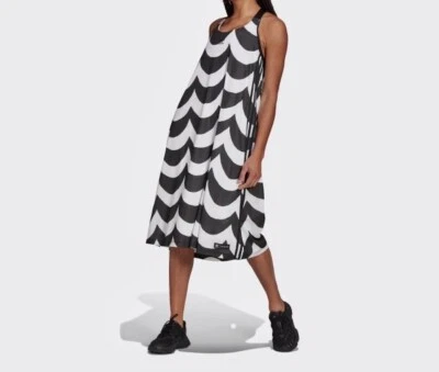 adidas x Marimekko Women’s Midi Tank Dress Black White NWT Small - Image 1 of 4