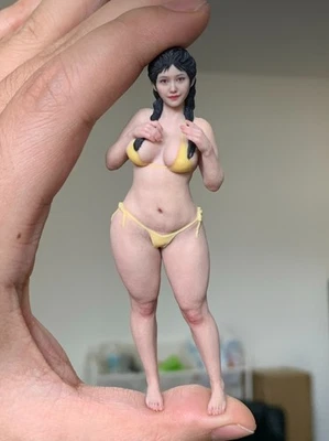 Resin 1/6 1/10 1/12 1/16 1/18 3D Painted Yellow Bikini Doll Figure F Car Toy - Image 1 of 4