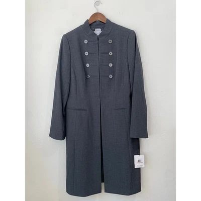 NWT Calvin Klein Jacket Womens 12 Large Longline Charcoal Gray Careerwear Office - Image 1 of 4