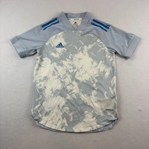 Adidas Primeblue Soccer Shirt Youth Boys 11/12 Sky Blue Colorblock Short Sleeve - Picture 1 of 7