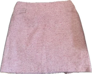 Joules Women's Pink Tweed Wool Blend Skirt Size 12 Short Smart Casual - Picture 1 of 6