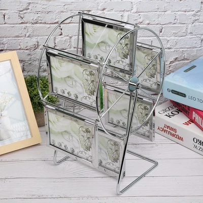 Metal Rotating Wheel Picture Photo Frame Wedding Photography Studio Decor Fo NEW - Image 1 of 4
