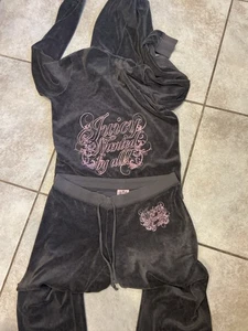 Vintage Juicy Couture Velour Tracksuit Set Hoodie/Pants Size L/xl Wanted Y2k - Picture 1 of 8