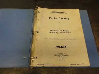 Schaeff Namco HS40A Pluma Articulada Excavadora Caminar Piezas Catálogo Manual Foto 1 de 4