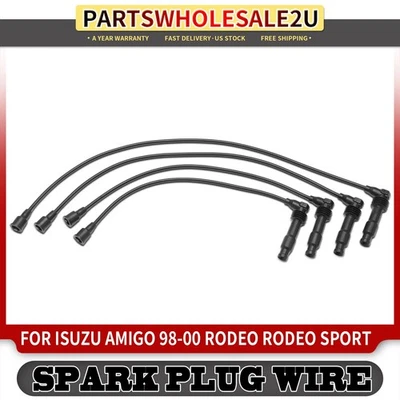 New 4x Spark Plug Wire Set for Isuzu Rodeo 1998-2003 Amigo 1998-2000 Rodeo Sport - Image 1 of 4