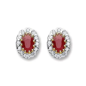 9ct Gold Diamond & Ruby Stud Earrings  0.20ct  ERD0204/OR - Picture 1 of 4