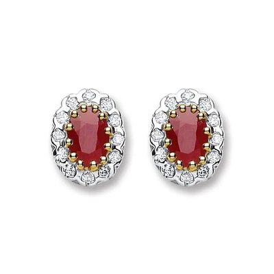 9ct Gold Diamond & Ruby Stud Earrings  0.20ct  ERD0204/OR - Image 1 of 4