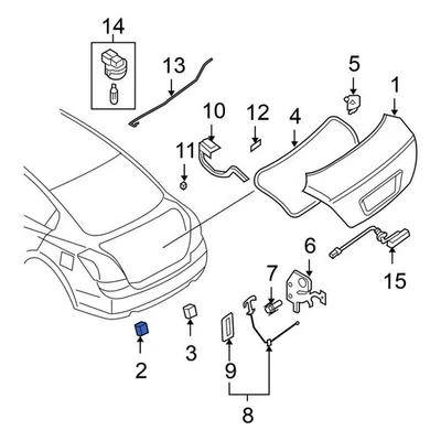For Nissan Altima 2007-2013 Nissan 84840JB10A Deck Lid Stop Buffer - Image 1 of 4