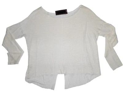 Nwt  FEEL THE PIECE Womens One Size MEEHAN TAIL BACK SWEATER Chalk msrp:$194 - Image 1 of 3