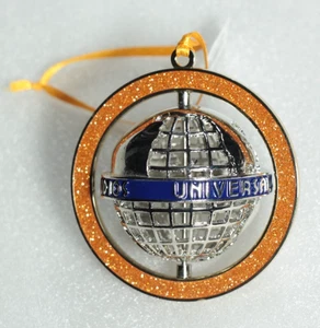 Universal Studios Exclusive Blue Banner Grid Globe Christmas Tree Ornament - Picture 1 of 3
