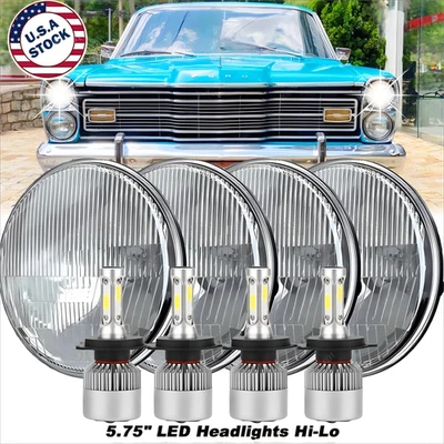 4x 5.75" 5-3/4inch Round LED Headlights Hi-Lo for 1962-1974 Ford Galaxie 500 AAA - Image 1 of 4
