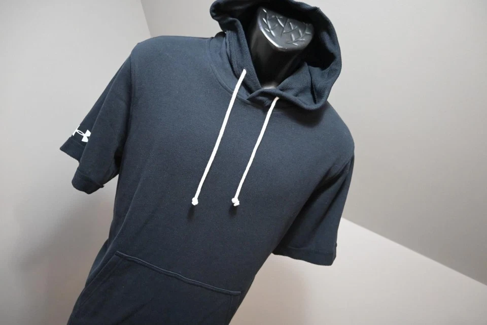 Under Armour Short Sleeve Hoodie Sweat Shirt Loose Cotton Blend Mens Sz Large - Image 1 of 4