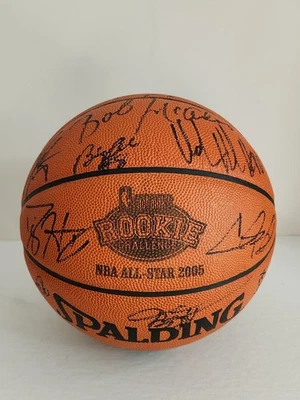 LeBron James Dwyane Wade Carmelo Signed 2005 All Star Rookie Basketball Auto JSA - Image 1 of 4