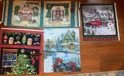 Lote de 5 paneles navideños para acolchar diferentes tamaños Foto 1 de 4