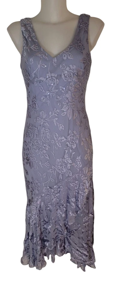 Vestido de hadas coqueta con volantes y2k azul floral seda terciopelo agotado talla 10 Foto 1 de 4