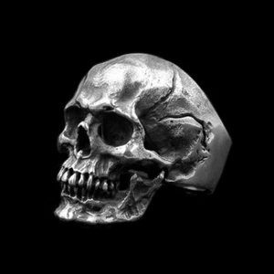BAGUE ACIER INOXYDABLE TÊTE DE MORT GOTHIQUE PUNK BIKER - Imagen 1 de 5