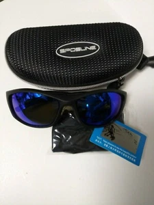 Spsline Sport Sunglasses Black Frame & Blue Lens - Picture 1 of 2