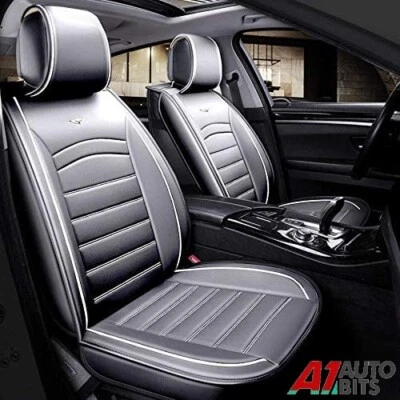 Deluxe Grey PU Leather Front Car Seat Covers For Citroen C3 C4 C5 Aircross - Image 1 of 3