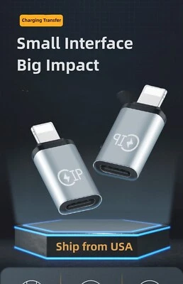 2 Pack USB Type C Female to I O S Light Male Adapter For Phone 14/13/12/11/XR/XS - Image 1 of 4