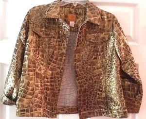 Ruby Rd. Size 10 Gold 3/4 Sleeve Button up - Picture 1 of 1