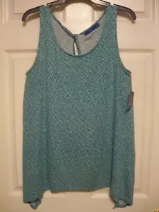 Ladies  Large Blouse Top, Sleeveless, Arched Hemline, Back Neckline Keyhole. NWT - Picture 1 of 7
