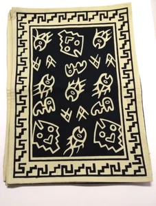 Ikea Fish Placemats Khaki Black Abstract Set Of Six - Picture 1 of 5