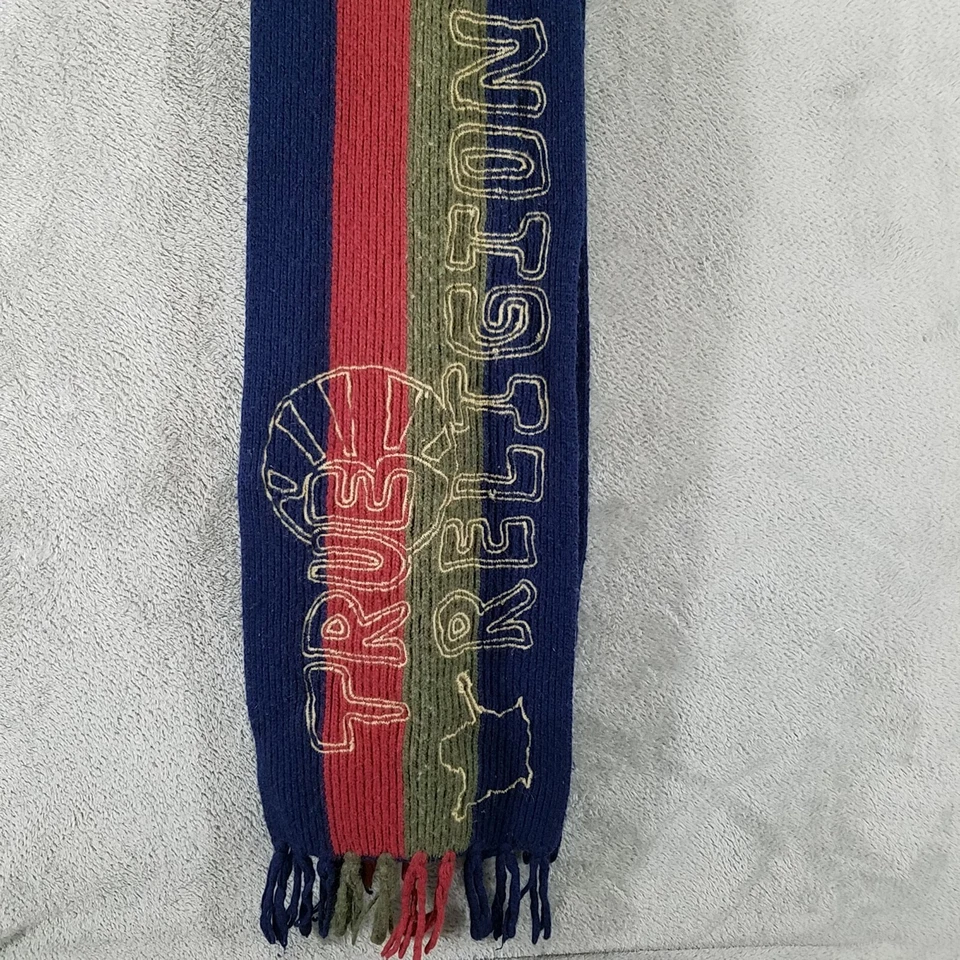 Bufanda True Religion Unisex Multicolor Rayas Malibú Flecos Mezcla Cachemira Foto 1 de 4