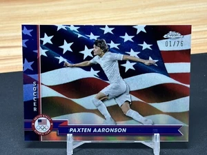 2024 Topps Chrome Paxten Aaronson Team USA American Flag Refractor /76 - Picture 1 of 2
