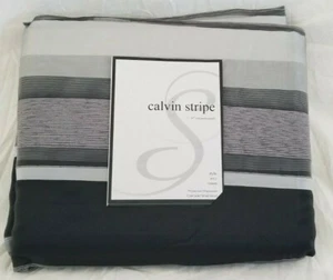 2 paneles de bolsillo Softline Calvin Stripe Rod (1 par) 110" x 96" nuevo en paquete - Imagen 1 de 11