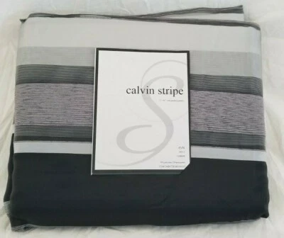2 paneles de bolsillo Softline Calvin Stripe Rod (1 par) 110" x 96" nuevo en paquete Foto 1 de 4