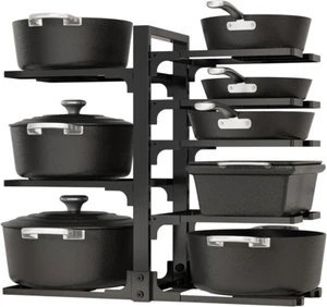 Adjustable Pots and Pans Organizer under Cabinet, 8-Tier Pot and Pan Organize... - Picture 1 of 6