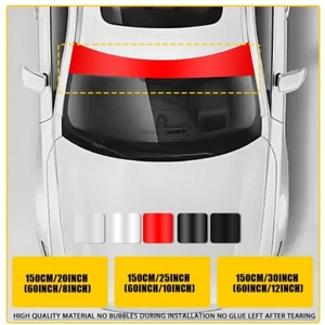 60"X 8/10/12" Car Window Tint Windshield Sun Visor Vinyl PVC Decal Strip Sticker - Picture 1 of 28