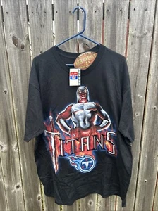 Vintage 90s Tennessee Titans Mens XL Liquid Blue Graphic NFL Football T-Shirt - Picture 1 of 6
