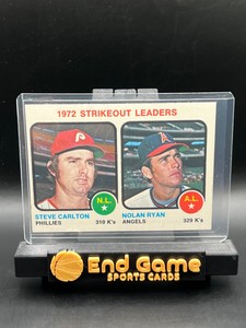 1973 TOPPS!  NOLAN RYAN & STEVE CARLTON!  CARD #67  “1972 STRIKEOUT LEADERS”  cb