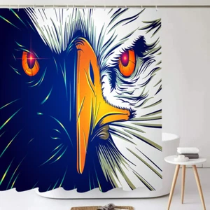 Fierce Eagle Shower Curtain Waterproof Polyester Funny Bathroom Decor - Picture 1 of 5