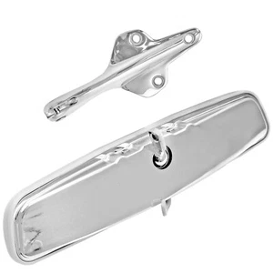 1964 1965 Chevelle El Camino Stainless Steel 10" Rear View Mirror&Chrome Bracket - Picture 1 of 1