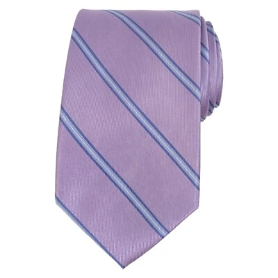 Corbata de diseñador clásica ALARA para hombre con estampado de rayas azul lavanda 3,15 $80 Foto 1 de 4