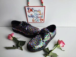 Brand New Dr Doc Martens sequin Seqn Pascal Rainbow 1461 Festival boots UK4 US6 - Picture 1 of 12